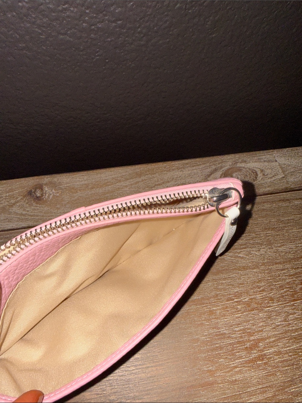 Coach Pink Leather Wristlet Clutch with White Strap - Picture 4 of 6